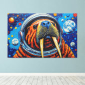 WALRUS IN DE RUIMTE-5 CANVAS AFDRUK (Insitu (Houten vloer))