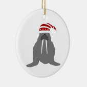 Walrus kerstversiering keramisch ornament (Rechts)