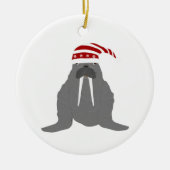 Walrus kerstversiering keramisch ornament (Voorkant)