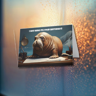Walrus leespapier bedankkaart