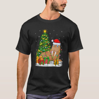 Walrus Lover Xmas Family Matching Santa Walrus Chr T-shirt