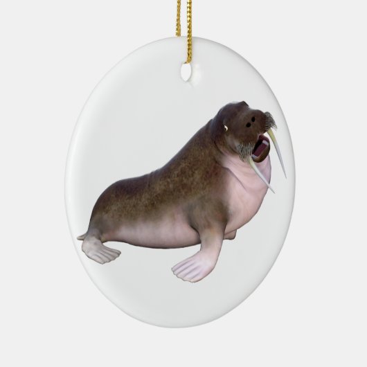 Walrus met quizzische blik keramisch ornament (Rechts)