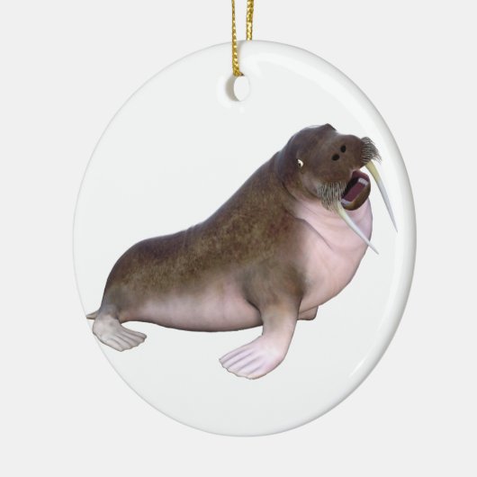 Walrus met quizzische blik keramisch ornament (Links)