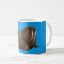 Walrus Mug on Blue Koffiemok
