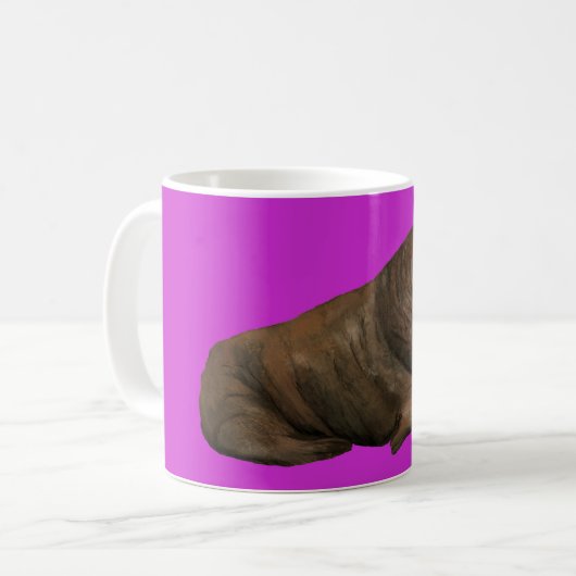 Walrus Mug on Pink Koffiemok (Voorkant links)