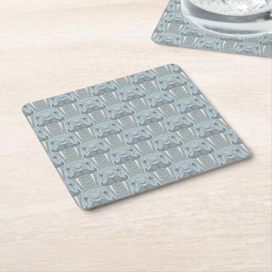 Walrus Mustache Pattern Kartonnen Onderzetters (Schuin)
