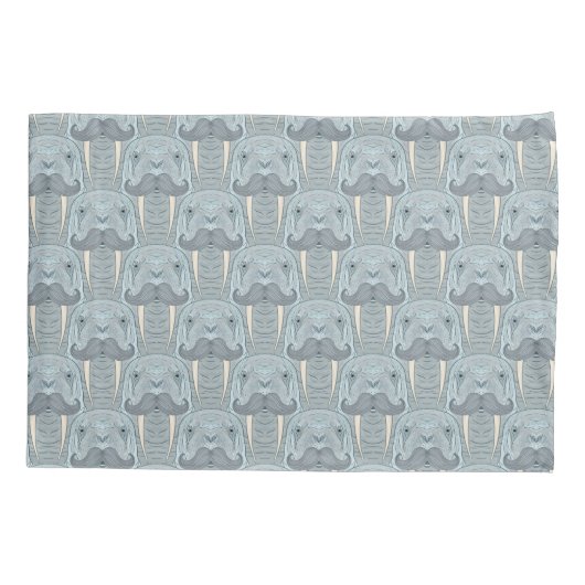 Walrus Mustache Pattern Kussensloop (Achterkant-Links)