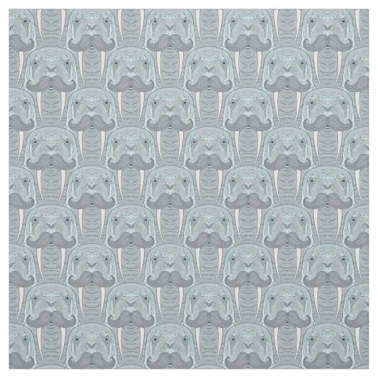 Walrus Mustache Pattern Stof (Swatch)