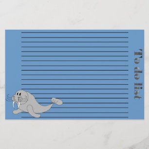 Walrus om lijst te doen briefpapier