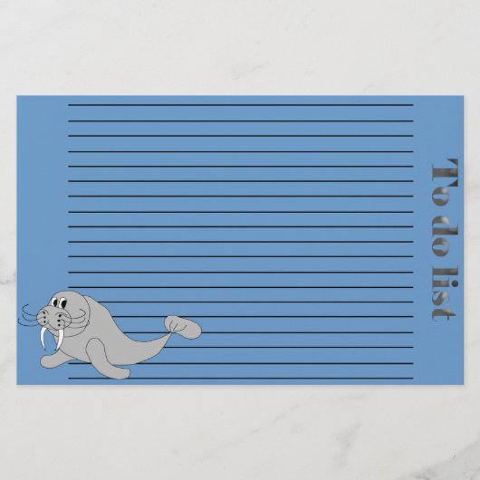 Walrus om lijst te doen briefpapier (Voorkant)