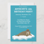 Walrus op een Iceberg Custom Birthday Party Kaart (Voorkant)