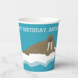 Walrus op een Iceberg Custom Birthday Party Papieren Bekers