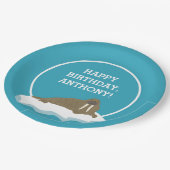 Walrus op een Iceberg Custom Birthday Party Papieren Bordje (Gekanteld)