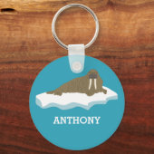 Walrus op een Iceberg Illustration Personalized Sleutelhanger (Voorkant)
