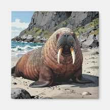 Walrus op een zandstrand | Schattige Dieren