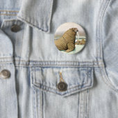 Walrus op Iceberg in Arctic, wilde dieren Ronde Button 5,7 Cm (In situ)