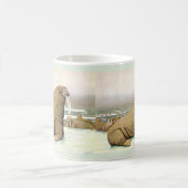 Walrus op ijsschots in het Arctisch gebied, wilde  Koffiemok (Center)