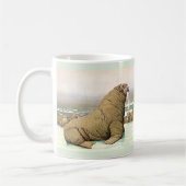 Walrus op ijsschots in het Arctisch gebied, wilde  Koffiemok (Links)