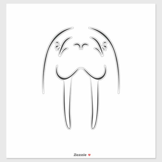 Walrus Outline Sticker (Vel)