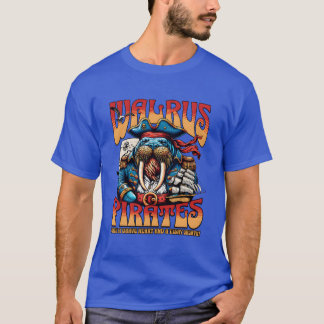 Walrus Piraten Zee Zoogdier Dier Zeerover jongen T-shirt