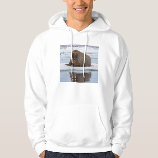 Walrus rustend op ijs, Noorwegen Hoodie (Voorkant)