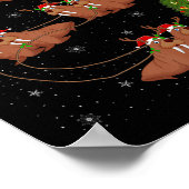 Walrus Santa Sleigh Flying Funny Magical Christmas Poster (Hoek)