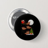 Walrus Santa Sleigh Flying Funny Magical Christmas Ronde Button 5,7 Cm (Voorkant /achterkant)