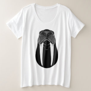Walrus Silhouet Grote Maat T-shirt
