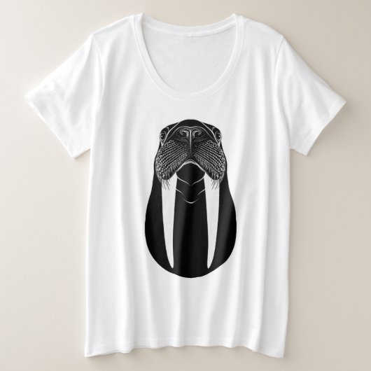 Walrus Silhouet Grote Maat T-shirt (Design voorkant)