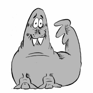 Walrus Statue Staand Fotobeeldje