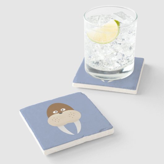 Walrus Stenen Onderzetter (Zijkant)