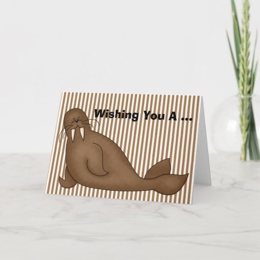 Walrus Verjaardag Kaart (Voorkant)