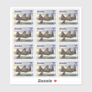 Walrus - Vier Broers - Alaska Postage Sticker