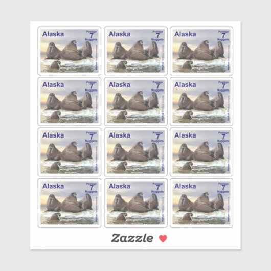 Walrus - Vier Broers - Alaska Postage Sticker (Vel)