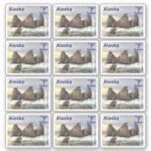 Walrus - Vier Broers - Alaska Postzegelsticker Sticker (Voorkant)