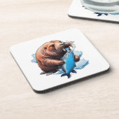 Walrus vissen in de zee bier onderzetter (Linkerzijde)