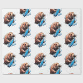 Walrus Vist in het Zee Cadeaupapier (Vlak)