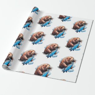Walrus Vist in het Zee Cadeaupapier