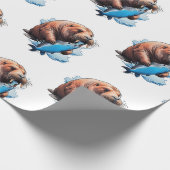 Walrus Vist in het Zee Cadeaupapier (Hoek)