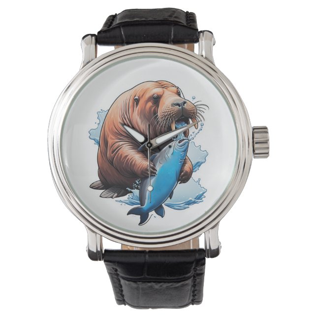 Walrus Vist in het Zee Horloge (Voorkant)
