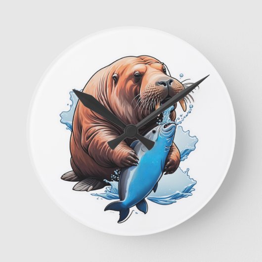 Walrus Vist in het Zee Ronde Klok (Voorkant)