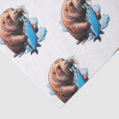Walrus Vist in het Zee Tissuepapier (Detail)