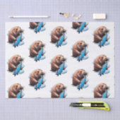 Walrus Vist in het Zee Tissuepapier (Craft)