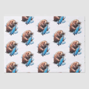 Walrus Vist in het Zee Tissuepapier