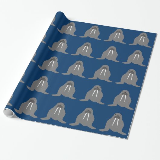 Walrus Wrapping Paper Cadeaupapier (Uitgerold)