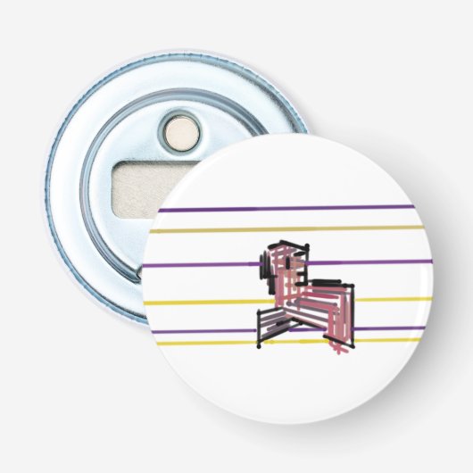 Walrus zomer vreugde button flesopener (Voorkant)