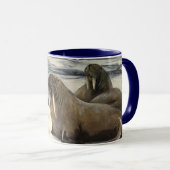  walrussen in de Arctische sneeuw van CE Swan Mok (Voorkant rechts)