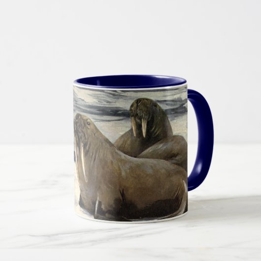  walrussen in de Arctische sneeuw van CE Swan Mok (Voorkant rechts)