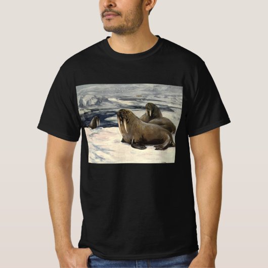  walrussen in de Arctische sneeuw van CE Swan T-shirt (Voorkant)