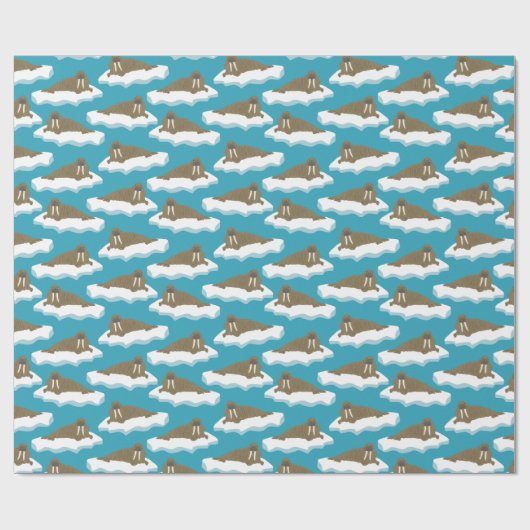 Walrussen op Icebergs patterned Cadeaupapier (Vlak)